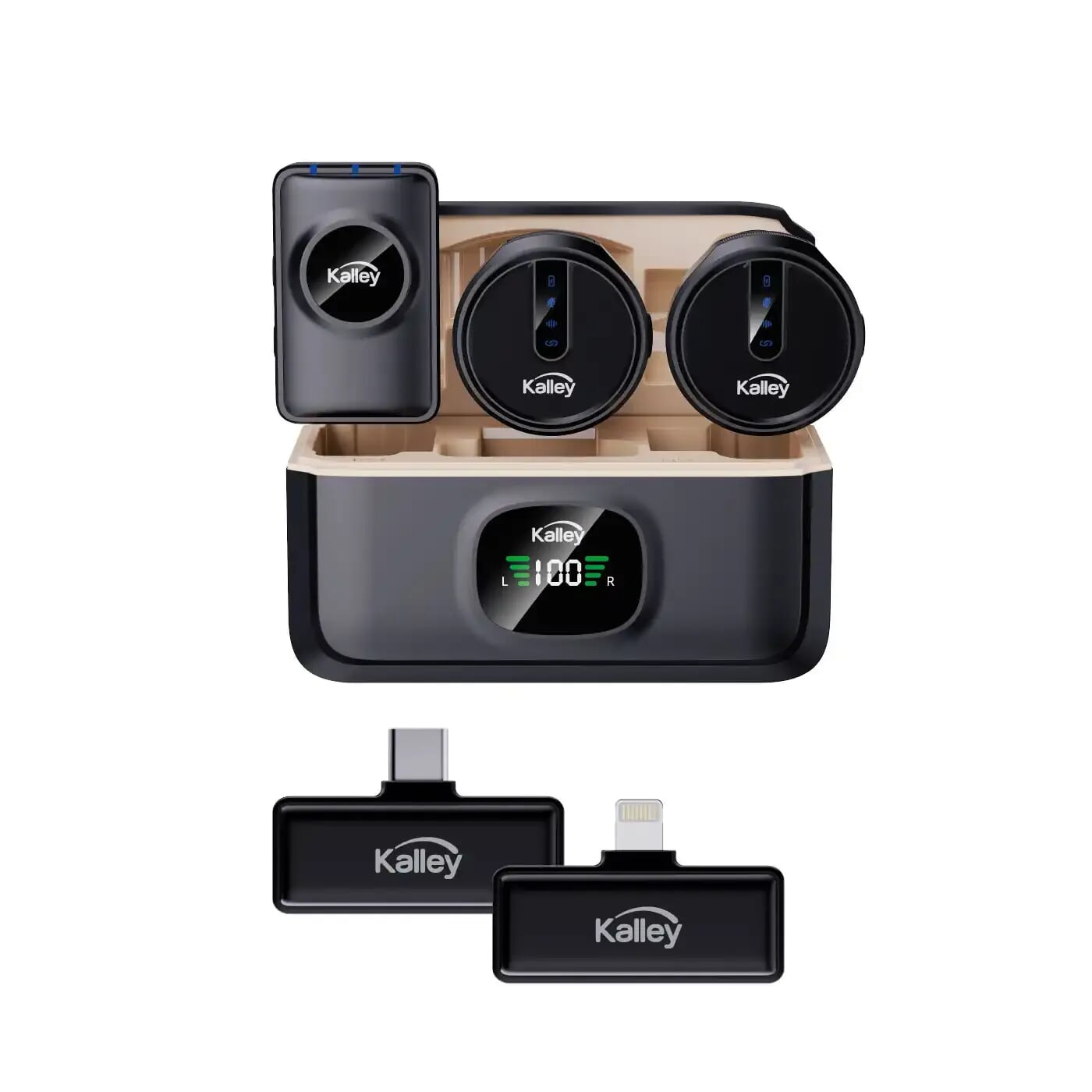 Kit Micrófono KALLEY Inalámbrico K-MIC para Celular Negro Mate