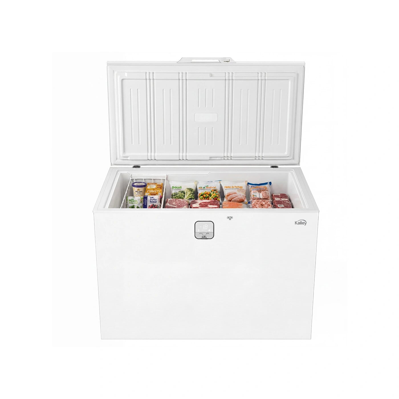 Congelador Horizontal KALLEY 253 Litros Inverter No Frost Dual K-CH253LNF Blanco