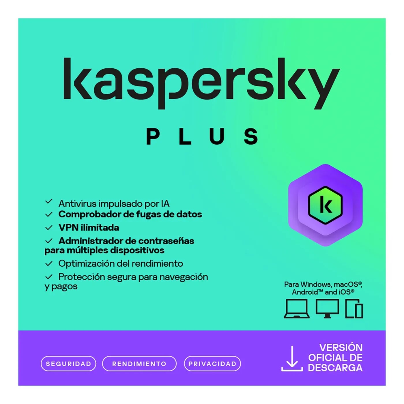 Pin Antivirus Kaspersky Plus 1 Dispositivo 1 Año