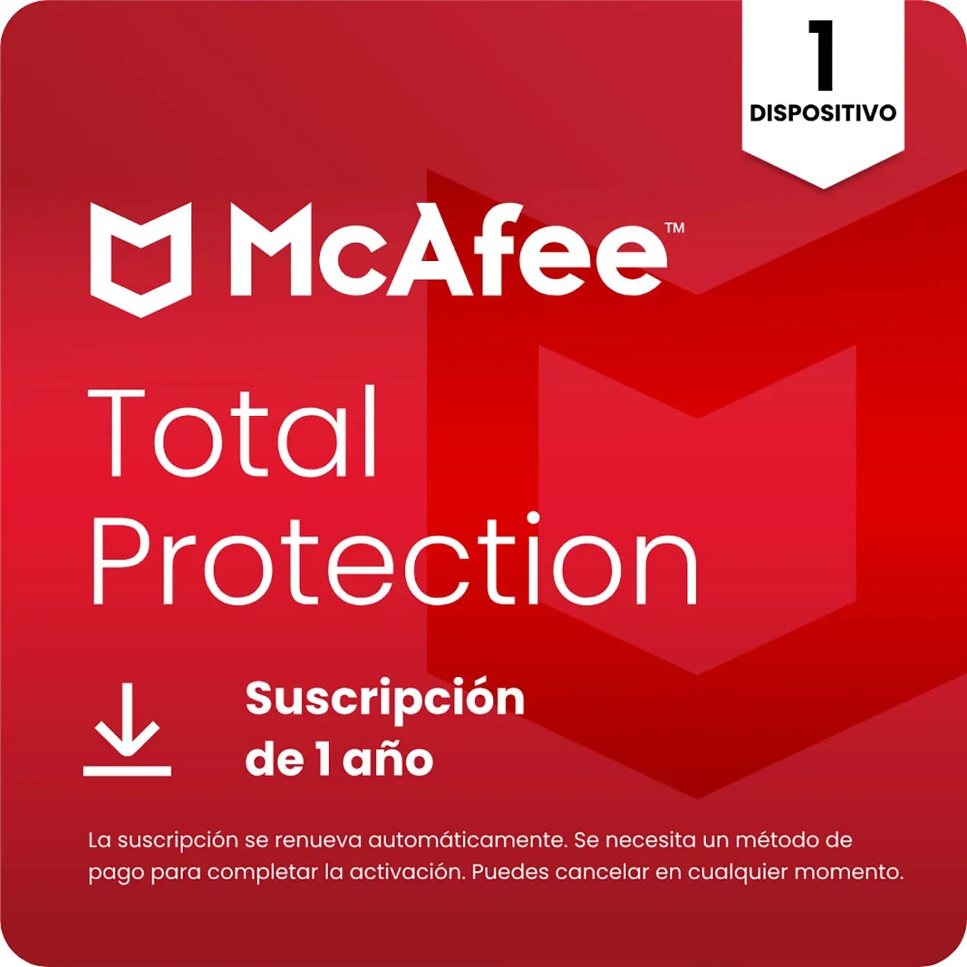 Pin Virtual McAfee 1 Dispositivo 1 Año