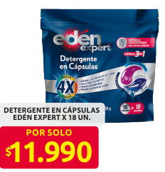 Recorte del folleto: DETERGENTE EN CÁPSULAS EDÉN EXPERT X 18 UN.
