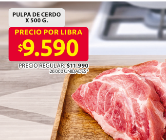 Recorte del folleto: PULPA DE CERDO X 500 G.