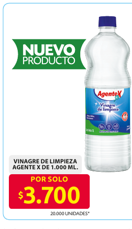 Recorte del folleto: VINAGRE DE LIMPIEZA AGENTE X DE 1.000 ML.
