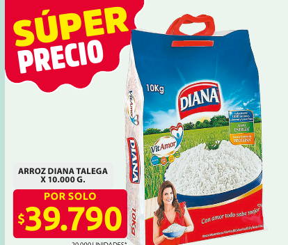 Recorte del folleto: ARROZ DIANA TALEGA X 10.000 G.