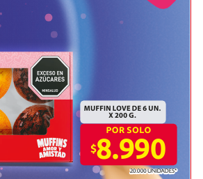 Recorte del folleto: MUFFIN LOVE DE 6 UN. X 200 G.