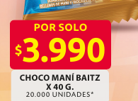 Recorte del folleto: CHOCO MANÍ BAITZ X 40 G.