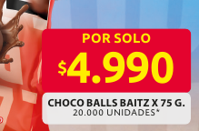 Recorte del folleto: CHOCO BALLS BAITZ X 75 G.