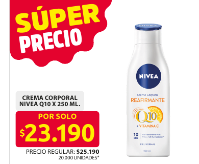 Recorte del folleto: CREMA CORPORAL NIVEA Q10 X 250 ML.