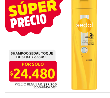 Recorte del folleto: SHAMPOO SEDAL TOQUE DE SEDA X 650 ML.