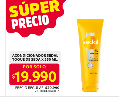 Recorte del folleto: ACONDICIONADOR SEDAL TOQUE DE SEDA X 250 ML.
