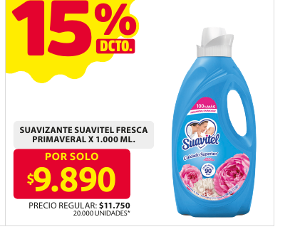 Recorte del folleto: SUAVIZANTE SUAVITEL FRESCA PRIMAVERAL X 1.000 ML.