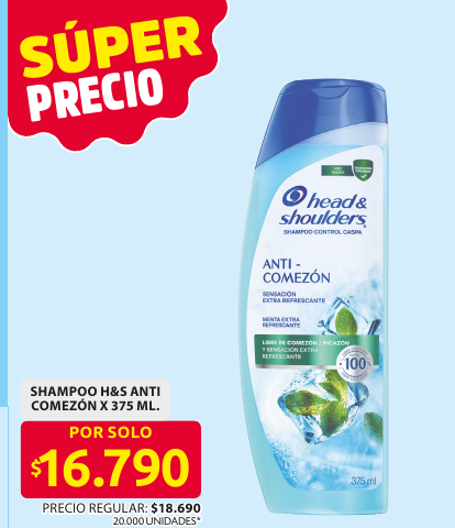 Recorte del folleto: SHAMPOO H&S ANTI COMEZÓN X 375 ML.