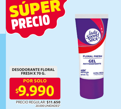 Recorte del folleto: DESODORANTE FLORAL FRESH X 70 G.