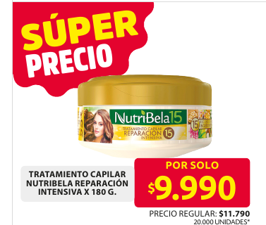 Recorte del folleto: TRATAMIENTO CAPILAR NUTRIBELA REPARACIÓN INTENSIVA X 180 G.