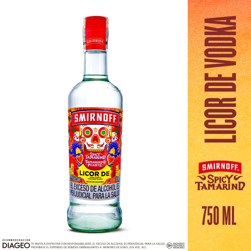 Vodka SMIRNOFF sabor a tamarindo picante (750 ml)