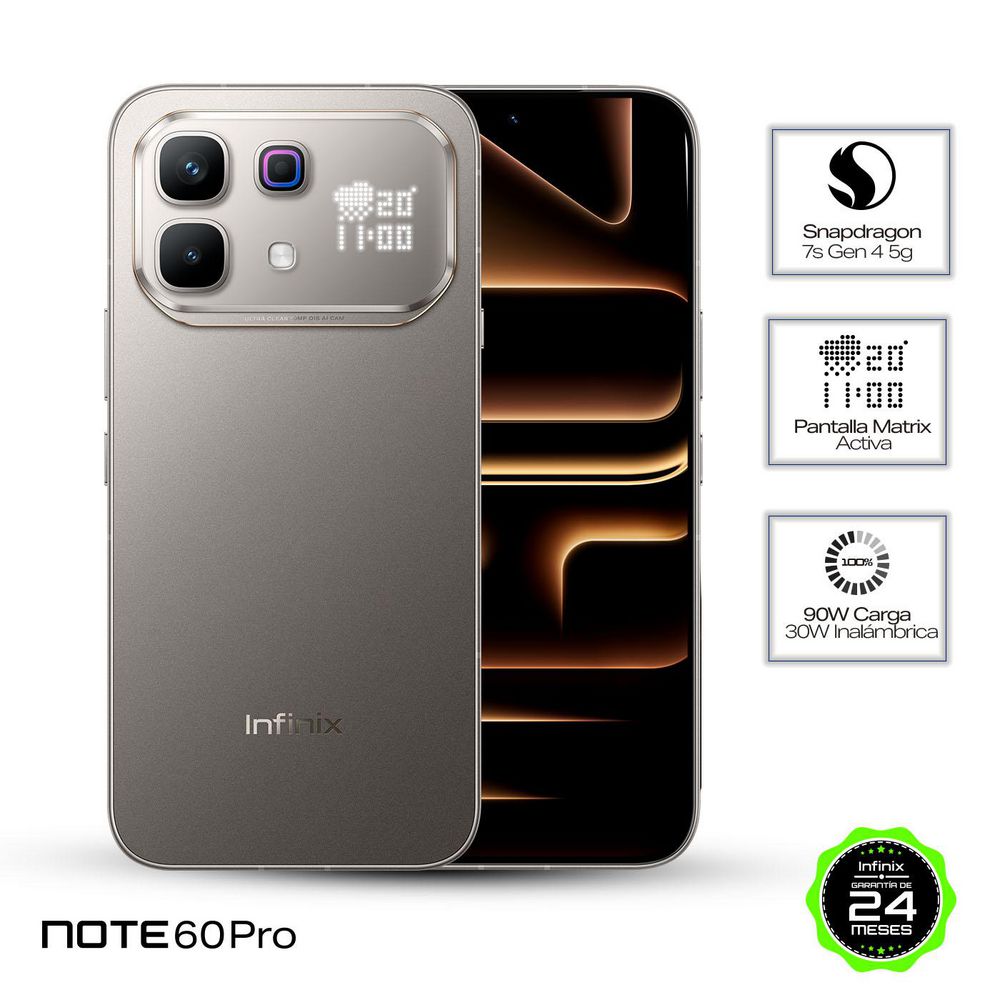 Celular INFINIX NOTE 60 PRO 5g 256 GB 8 GB RAM Gris Titanio