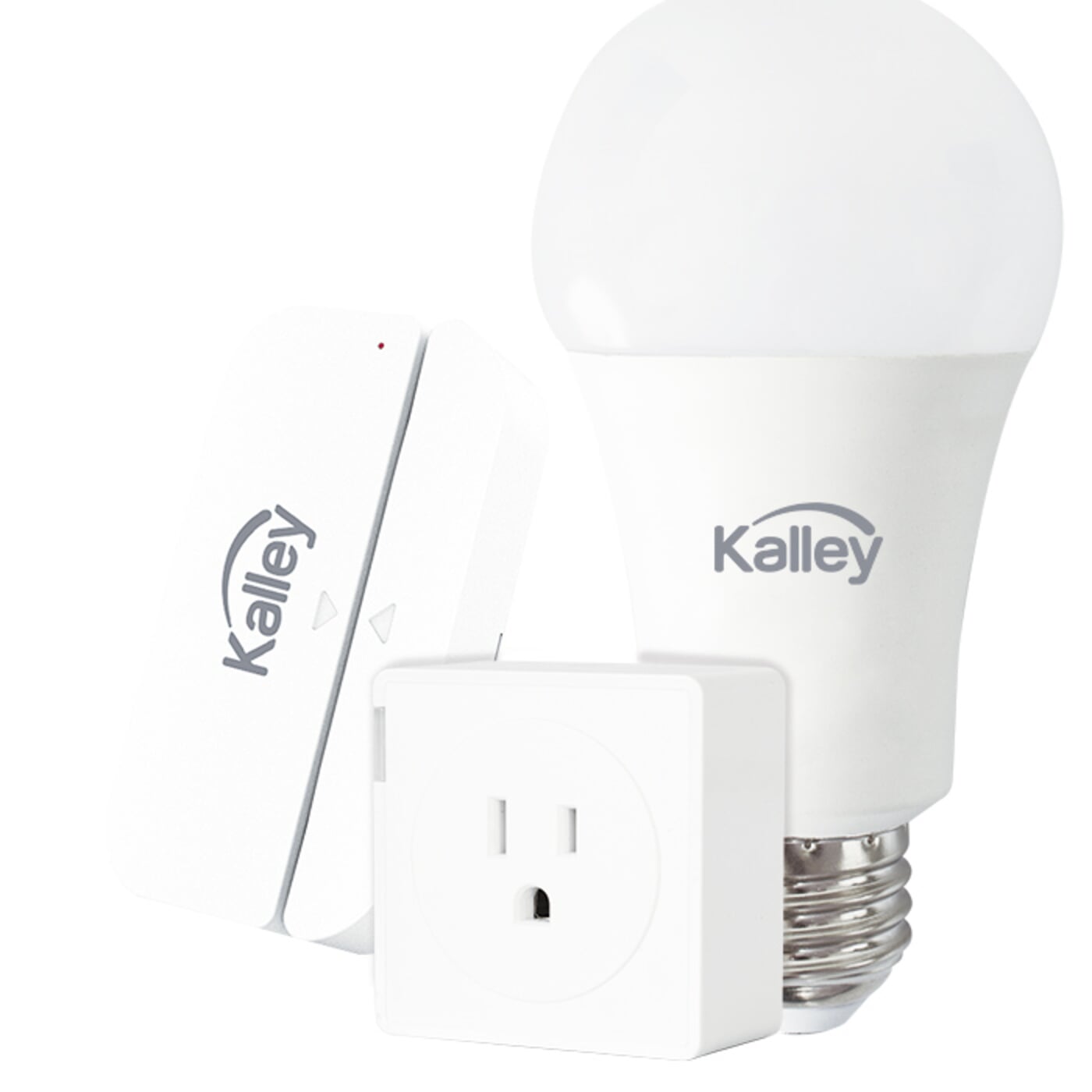 Kalley Kit Inteligente 2 bombillos + 2 Sensores de puertas y ventanas + 2 Enchufes