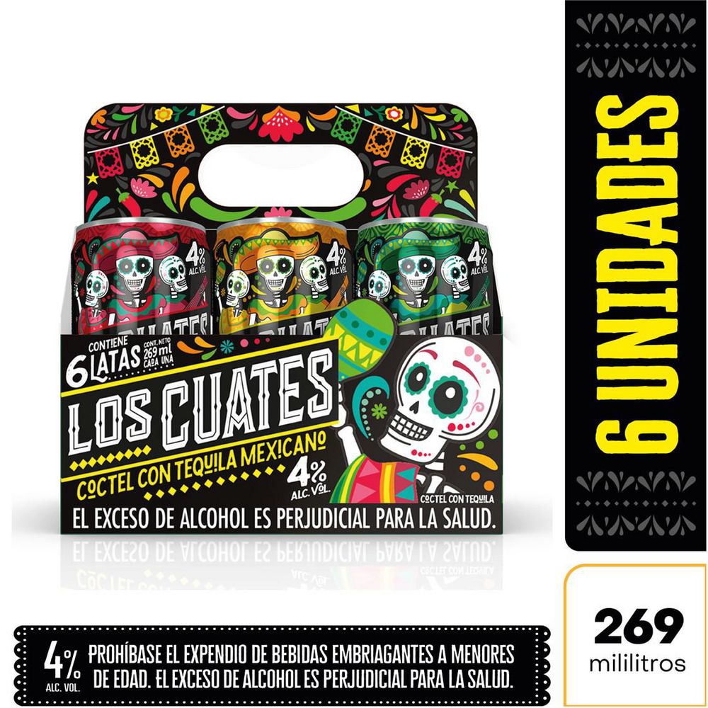 Coctel los CUATES sabores surtidos (1614 ml)