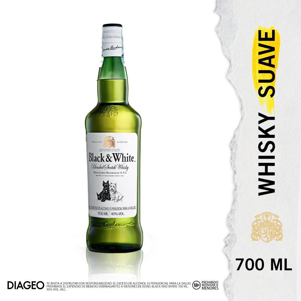 Whisky BLACK AND WHITE botella 8 Años (700 ml)