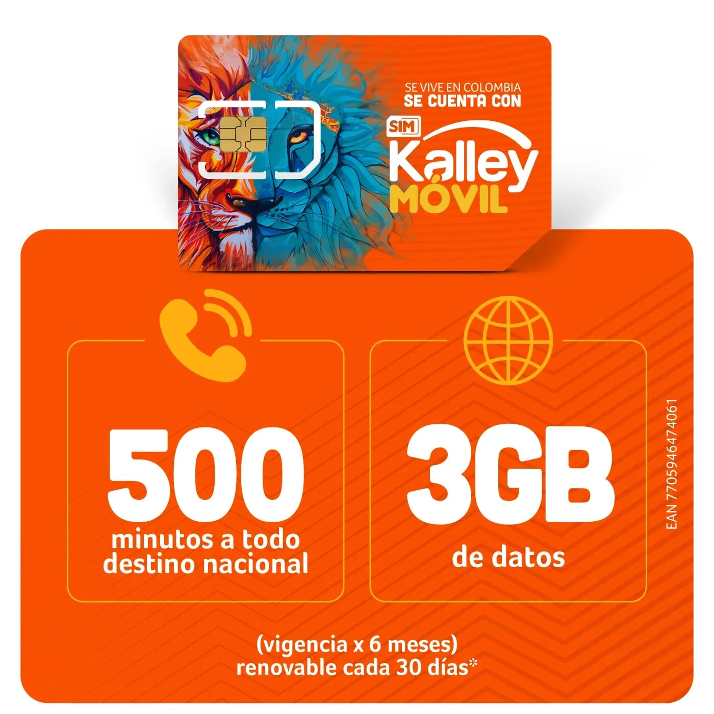 Sim card Kalley Movil 6 meses