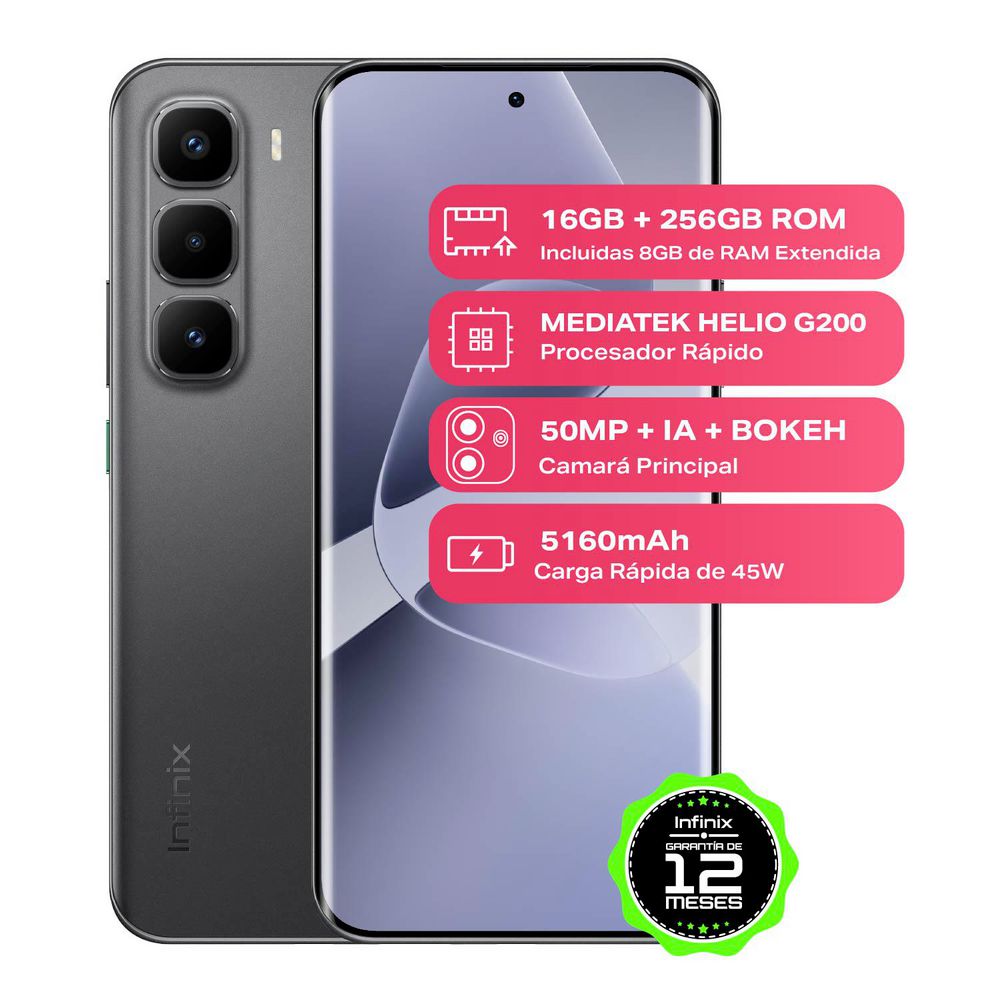 Celular INFINIX HOT 60 PRO+ 256 GB 8 GB RAM Negro