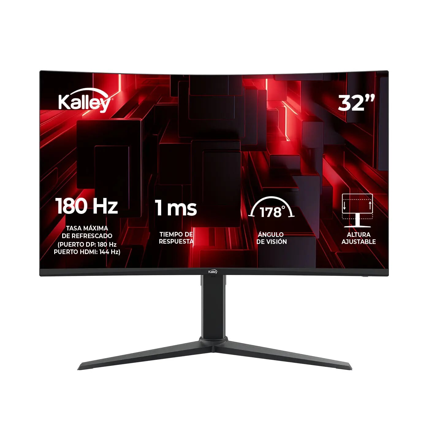 Monitor KALLEY Gamer 32" Pulgadas M32QG QHD Curvo Negro
