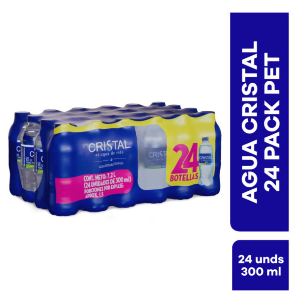 Agua CRISTAL sin gas botella x24und 300ml (7200 ml)