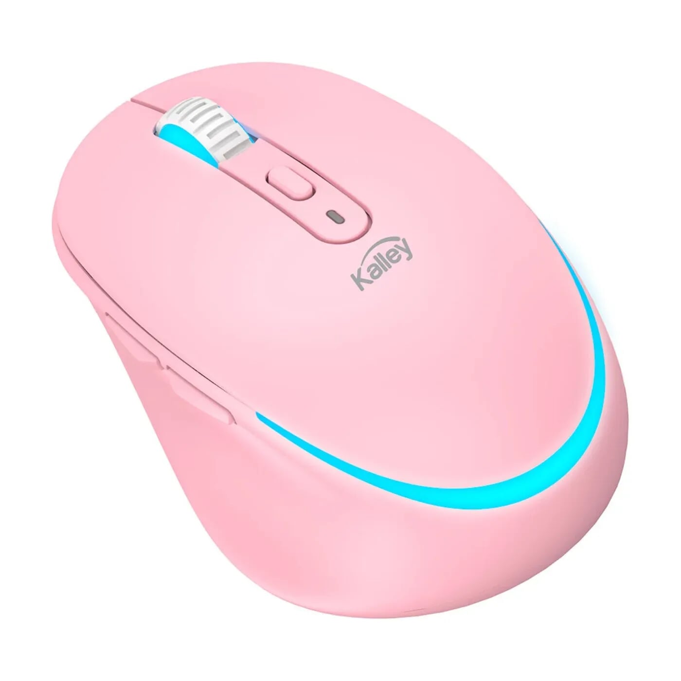 Mouse KALLEY Inalámbrico Recargable Óptico Ergonómico USB K-MRR Rosado