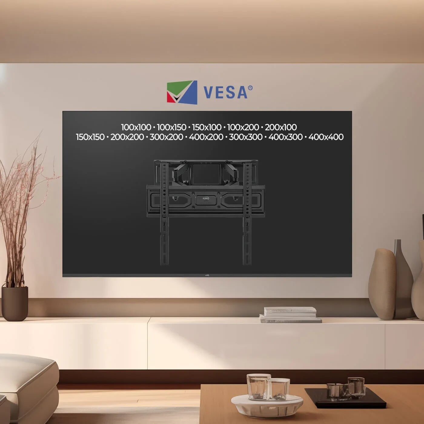 Base KALLEY Escualizable Doble Brazo Flexible K-BF3270 para televisores 32” y 70”
