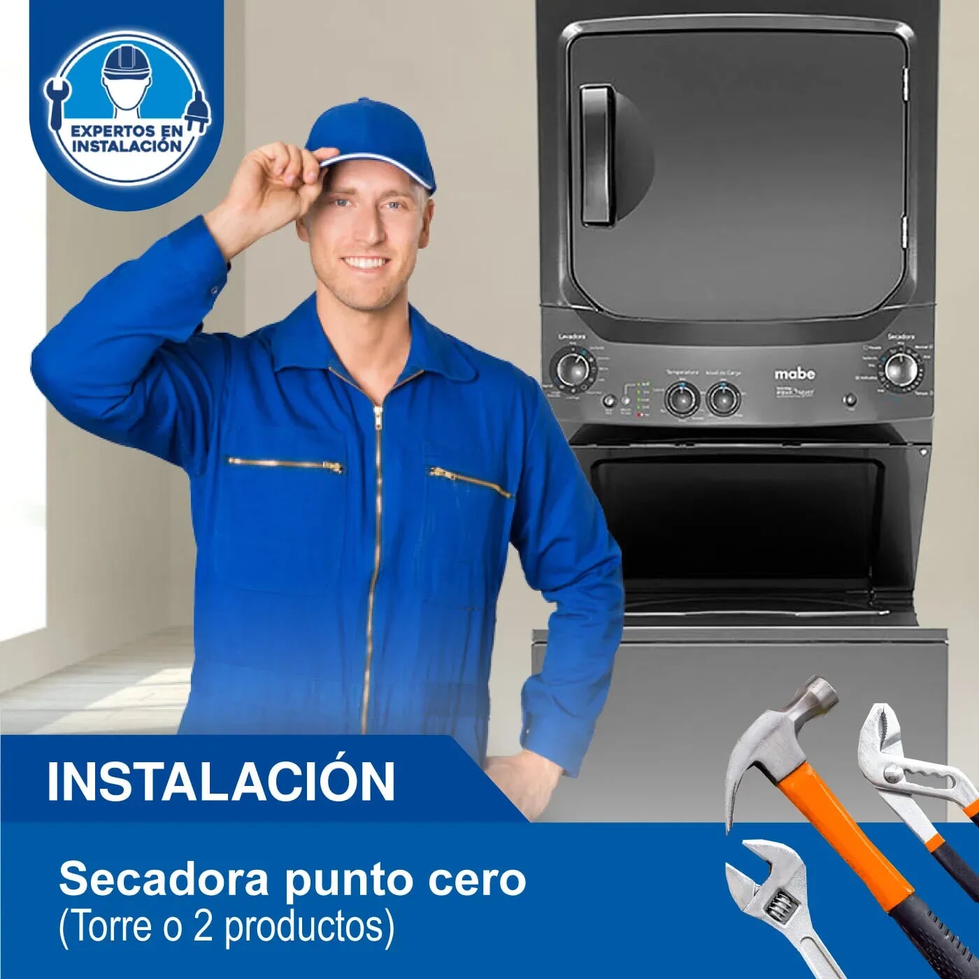 Instalación de Lavadora + Secadora 2 en 1 a gas