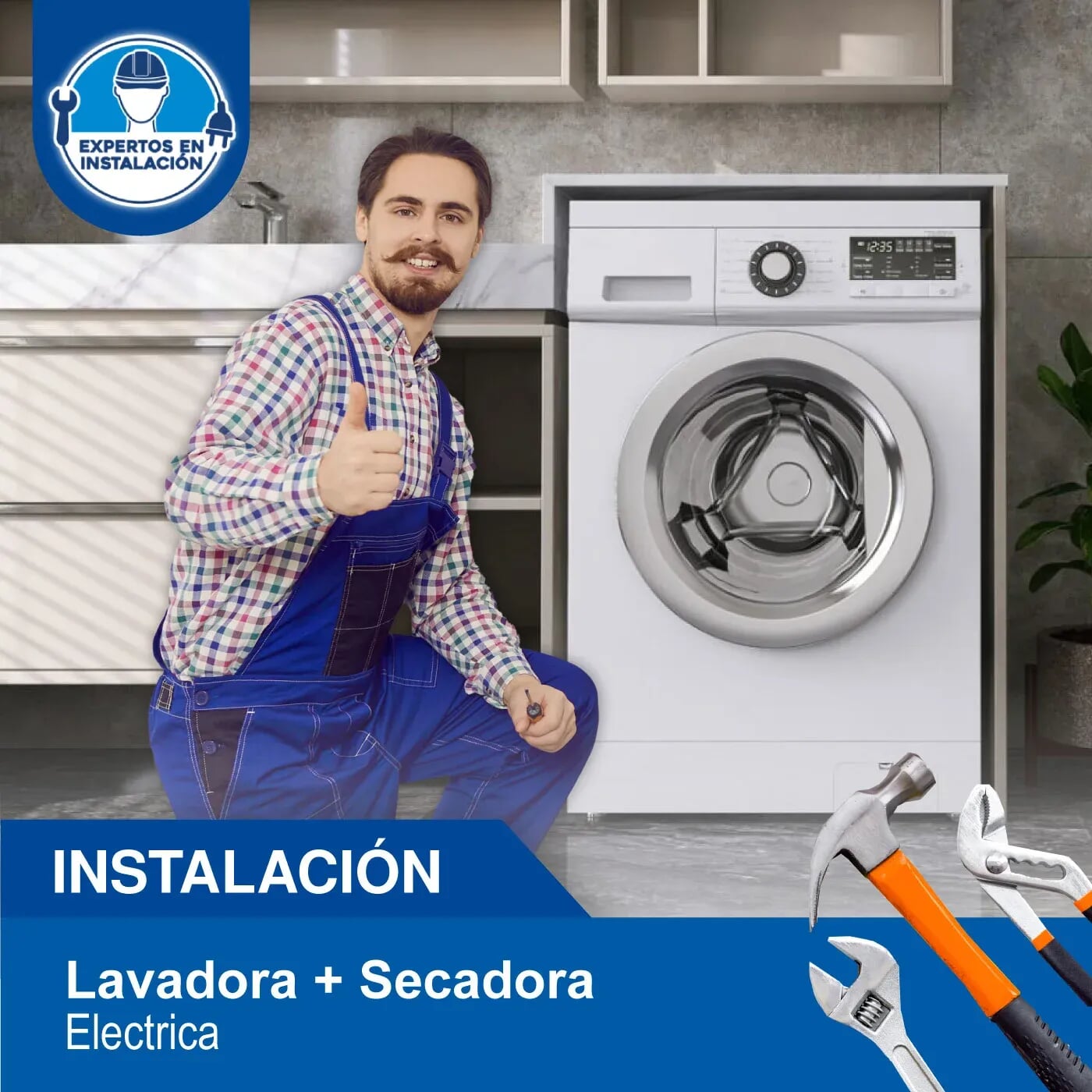 Instalación de Lavadora + Secadora 2 en 1 Eléctrica